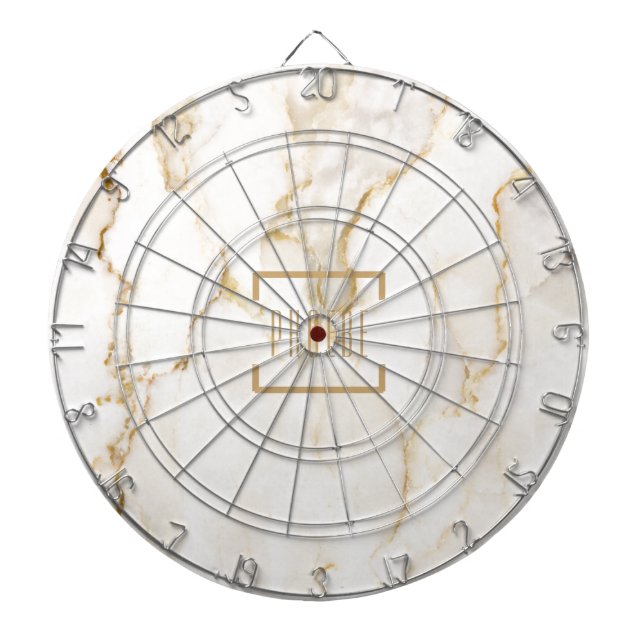 Moderne Personalisiert Name Gold Effect Marmor Dartscheibe (vorne)