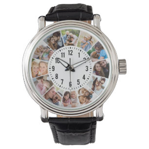 Moderne Personalisierte 12-FotoCollage Armbanduhr