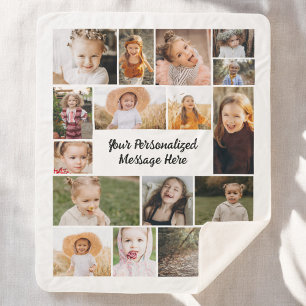 Moderne Personalisierte 16-FotoCollage - kundenspe Sherpadecke