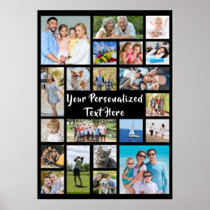 Moderne personalisierte 21-Foto-Collage in benutze Poster