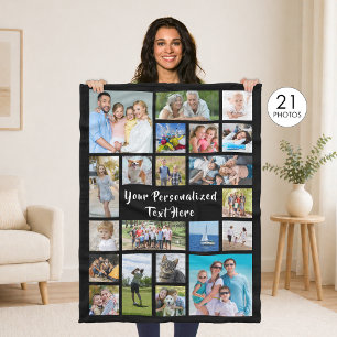 Moderne, Personalisierte 21-FotoCollage mit indivi Fleecedecke