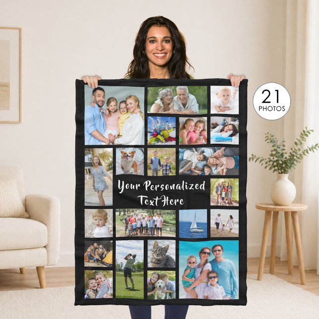 Moderne, Personalisierte 21-FotoCollage mit indivi Fleecedecke (Von Creator hochgeladen)