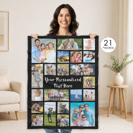 Moderne, Personalisierte 21-FotoCollage mit indivi Fleecedecke