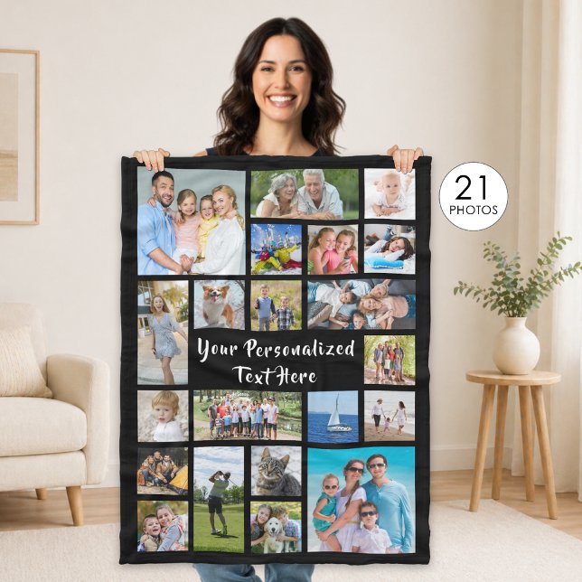 Moderne, Personalisierte 21-FotoCollage mit indivi Fleecedecke (Von Creator hochgeladen)