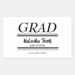 Moderne personalisierte Abschlussfeier der Graduie Rechteckiger Aufkleber