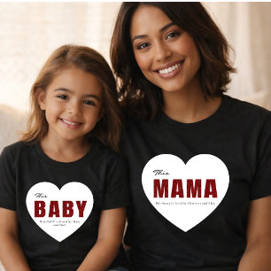 Moderne personalisierte Baby-Herz-T-Shirt Baby T-shirt
