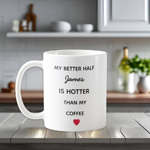 Moderne Personalisierte Bessere Hälfte Kaffeetasse