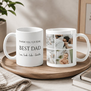 Moderne Personalisierte Beste Dad Foto-Collage-Tas Kaffeetasse