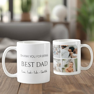 Moderne Personalisierte Beste Dad Foto-Collage-Tas Kaffeetasse