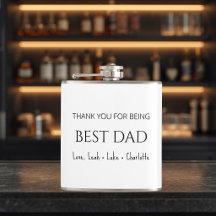 Moderne personalisierte beste Papa-Flasche als Ges