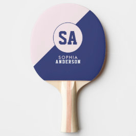 Moderne Personalisierte Bezeichnung Rosa und Blau Tischtennis Schläger