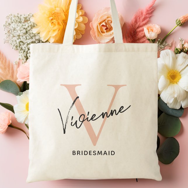 Moderne Personalisierte Bridesmaid Bachelorette Tragetasche (Personalized Bridesmaid Tote Bag)