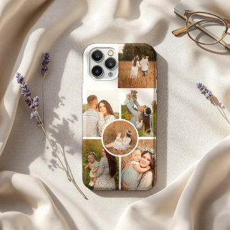 Moderne personalisierte Collage mit sechs Fotos iPhone 16 Pro Max Hülle