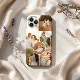 Moderne personalisierte Collage mit sechs Fotos iPhone 15 Pro Hülle
