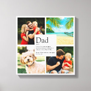 Moderne personalisierte Dad-Definition 4-Foto-Coll Leinwanddruck