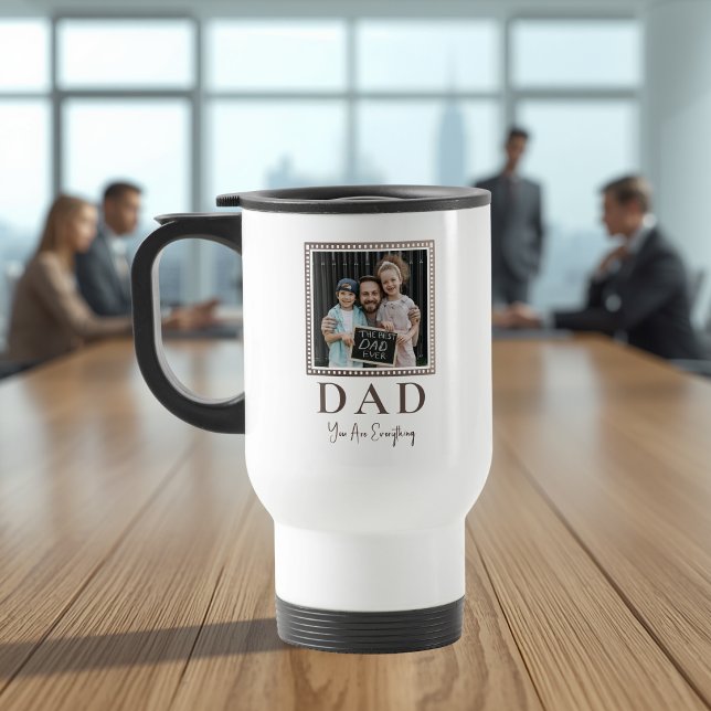 Moderne personalisierte Dad-Foto Reisebecher (Von Creator hochgeladen)