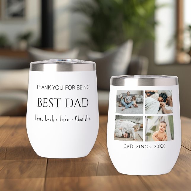 Moderne personalisierte Dad-Tasse mit Fotocollage (Von Creator hochgeladen)