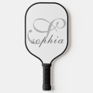 Moderne Personalisierte Elegante Name Alphabet Pickleball Schläger