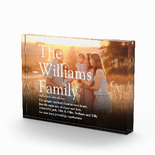 Moderne personalisierte Familienfoto-Definition Fotoblock