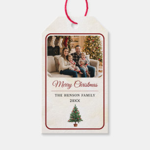 Moderne Personalisierte Familienfoto-Weihnachten Geschenkanhänger