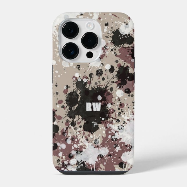 Moderne personalisierte Farbspritzer  iPhone Hülle (Rückseite)