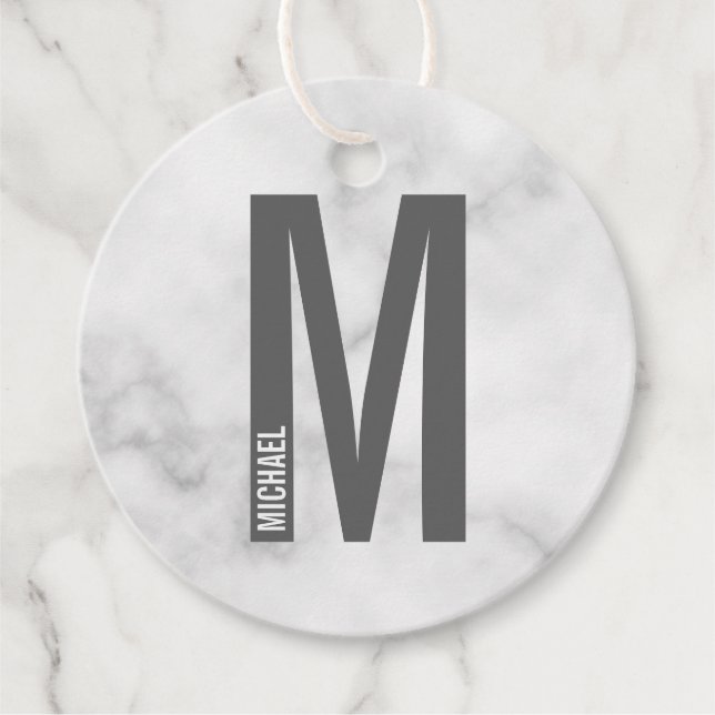 Moderne personalisierte fette Monogramm und Name Geschenkanhänger (Vorderseite)