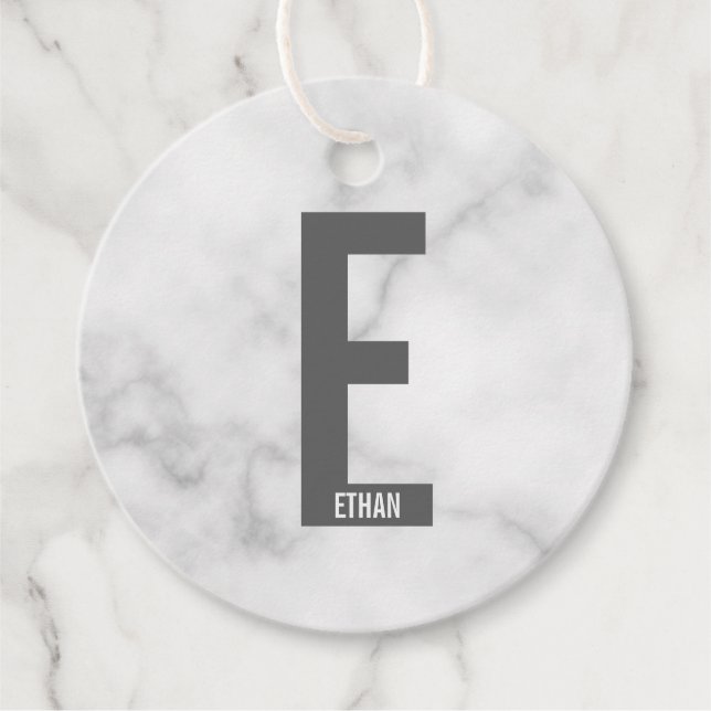 Moderne personalisierte fette Monogramm und Name Geschenkanhänger (Vorderseite)
