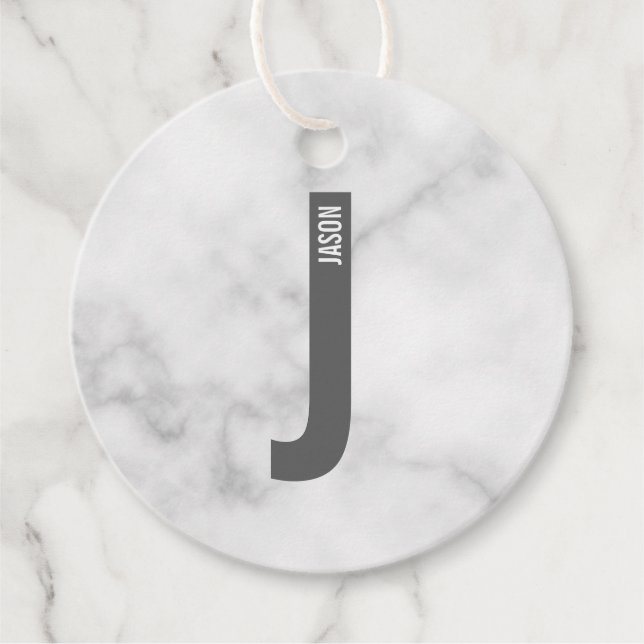 Moderne personalisierte fette Monogramm und Name Geschenkanhänger (Vorderseite)