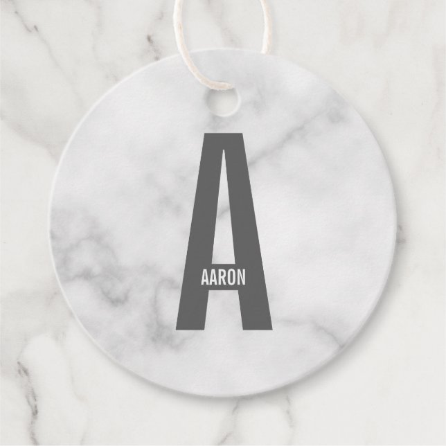 Moderne personalisierte fette Monogramm und Name Geschenkanhänger (Vorderseite)