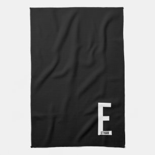 Moderne personalisierte fette Monogramm und Name Geschirrtuch