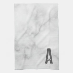 Moderne personalisierte fette Monogramm und Name Geschirrtuch