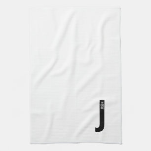 Moderne personalisierte fette Monogramm und Name Geschirrtuch