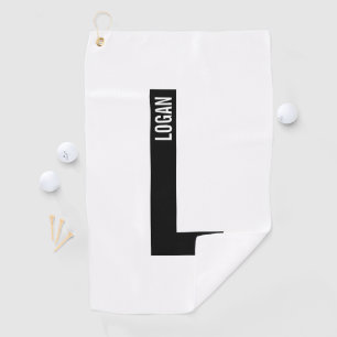 Moderne personalisierte fette Monogramm und Name Golfhandtuch