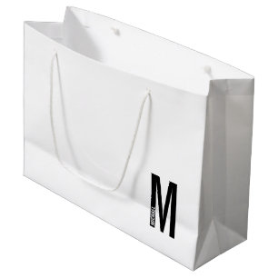Moderne personalisierte, fette Monogramm- und Name Große Geschenktüte