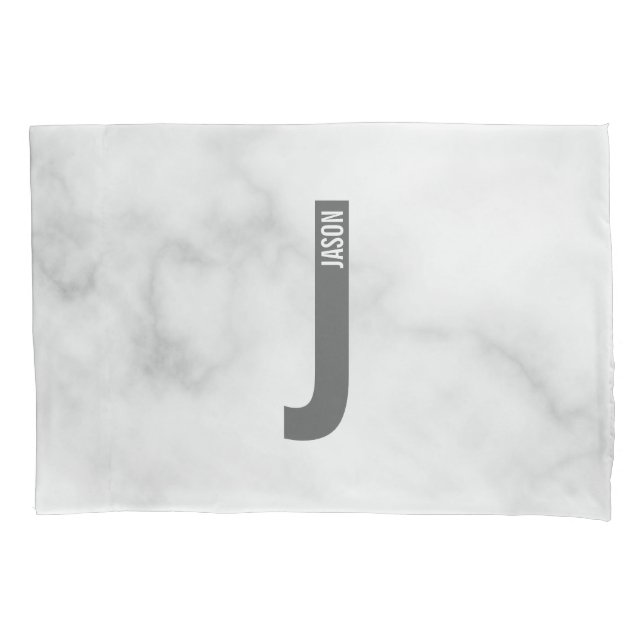 Moderne personalisierte fette Monogramm und Name Kissenbezug (Vorderseite)