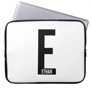 Moderne personalisierte fette Monogramm und Name Laptopschutzhülle