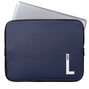 Moderne personalisierte fette Monogramm und Name Laptopschutzhülle