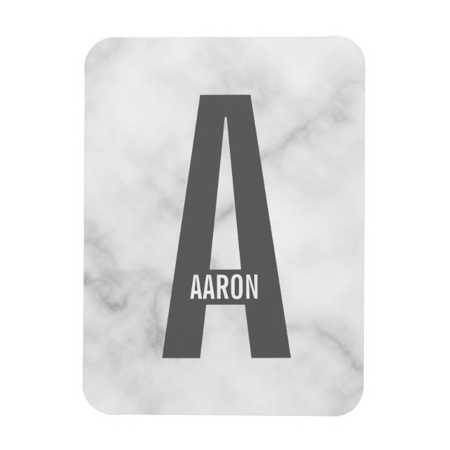 Moderne personalisierte fette Monogramm und Name Magnet (Vertikal)
