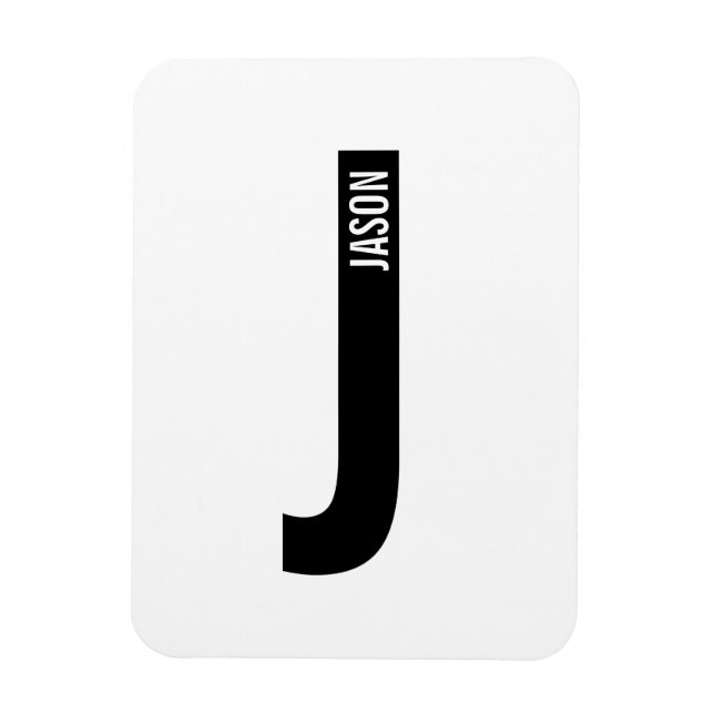 Moderne personalisierte fette Monogramm und Name Magnet (Vertikal)