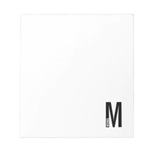 Moderne personalisierte fette Monogramm und Name Notizblock