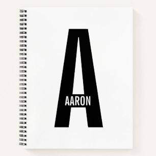 Moderne personalisierte fette Monogramm und Name Notizbuch