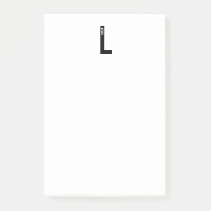 Moderne personalisierte fette Monogramm und Name Post-it Klebezettel