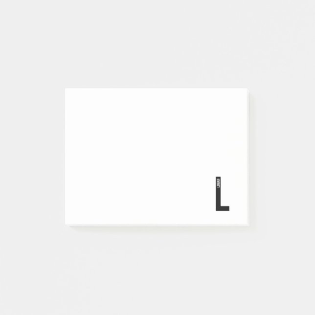 Moderne personalisierte fette Monogramm und Name Post-it Klebezettel (Vorderseite)