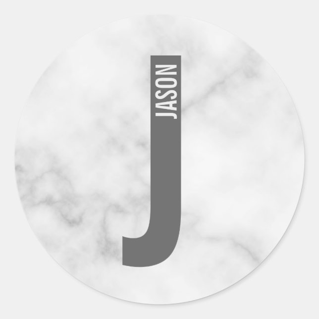 Moderne personalisierte fette Monogramm und Name Runder Aufkleber (Vorderseite)