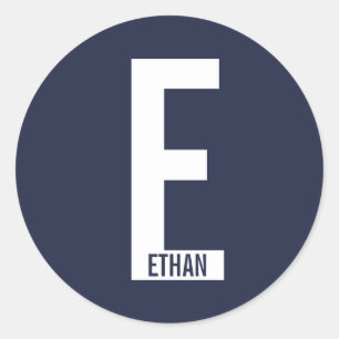 Moderne personalisierte fette Monogramm und Name Runder Aufkleber