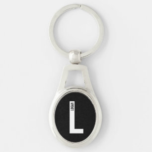 Moderne personalisierte, fette Monogramm und Name Schlüsselanhänger