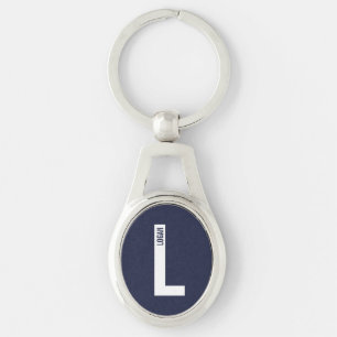 Moderne personalisierte, fette Monogramm und Name Schlüsselanhänger