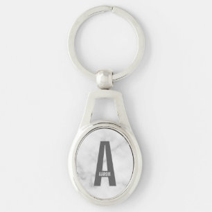 Moderne personalisierte, fette Monogramm- und Name Schlüsselanhänger