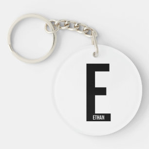 Moderne personalisierte, fette Monogramm und Name Schlüsselanhänger