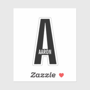 Moderne personalisierte fette Monogramm- und Namen Aufkleber